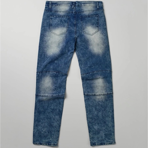 Multi Wash Moto Look Straight Fit Jeans Size 40 - Picture 4 of 7